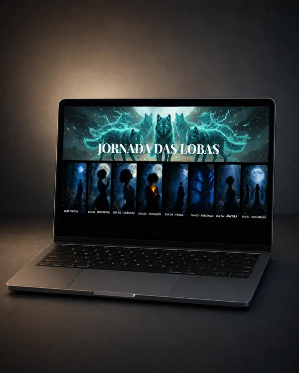 Plataforma da Jornada das Lobas em um notebook